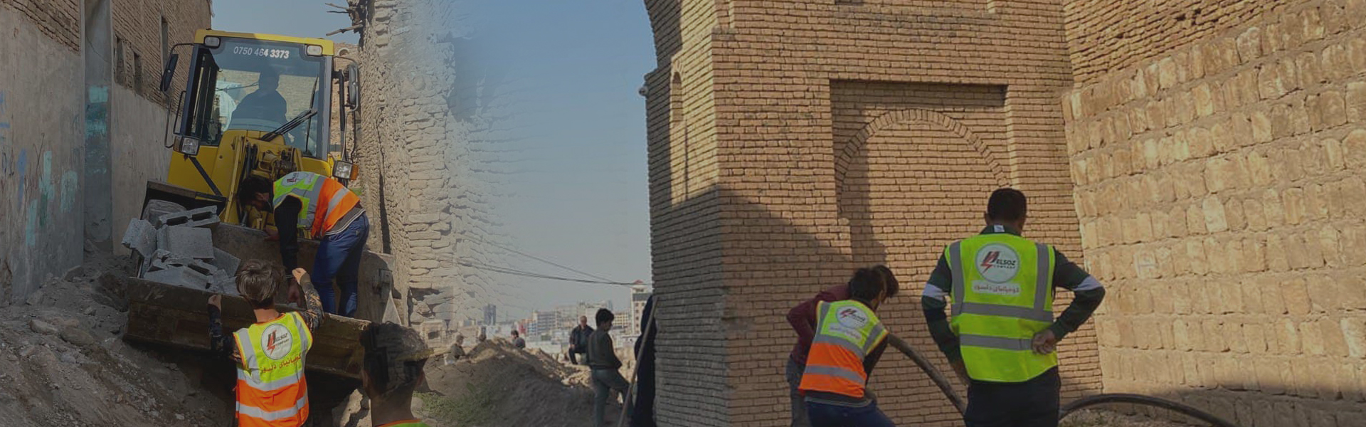 Delsoz team working on electrical infrastructure in Erbil